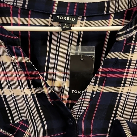 Torrid plaid challis shirt dress - Picture 6 of 9